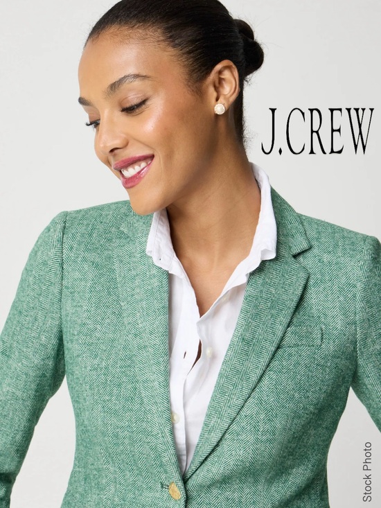 J. Crew Jackets & Blazers - J. Crew Schoolboy Blazer BJ827 Herringbone Wool Blend Contrast Lining Green (2)
